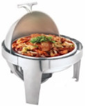 6রান্না বুফে জন্য.0L গোলাকার রোল টপ Chafer সঙ্গে প্রদর্শন স্লিভার রঙ