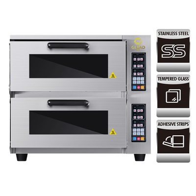 পেইন্টিং 220-240V 50HZ সহ 2-স্তর পিজা / রুটি বেকিং সরঞ্জাম