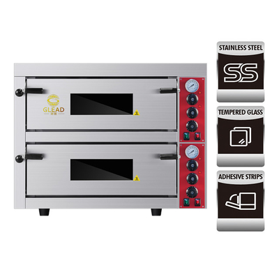 বাণিজ্যিক পিৎজা বেকিং ওভেন 9kW পাওয়ার 3N-380V/220-240V ভোল্টেজ 115KG ওজন।
