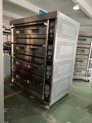 16 ট্রে ক্ষমতা গ্যাস চালিত বেকারি ডেক ওভেন 220V50HZ 0.3KW পাওয়ার