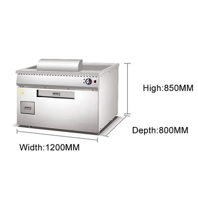 বাণিজ্যিক রান্নাঘরে ভারী দায়িত্বের রান্নার জন্য এলপিজি জ্বালানী সহ 10 কেডব্লিউ গ্যাস টিপানিয়াকি গ্রিল