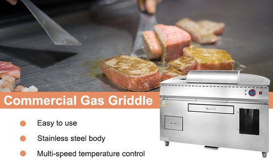 বাণিজ্যিক রান্নাঘরে ভারী দায়িত্বের রান্নার জন্য এলপিজি জ্বালানী সহ 10 কেডব্লিউ গ্যাস টিপানিয়াকি গ্রিল