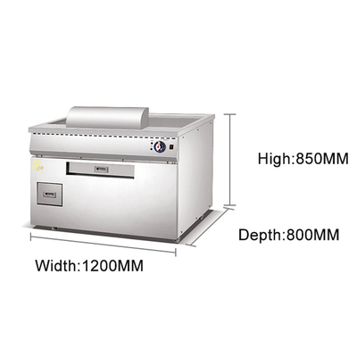 10kw গ্যাস জাপানি Teppanyaki এলপিজি/2800Pa রান্নাঘর রান্নার সরঞ্জাম 270kg ওজন সঙ্গে