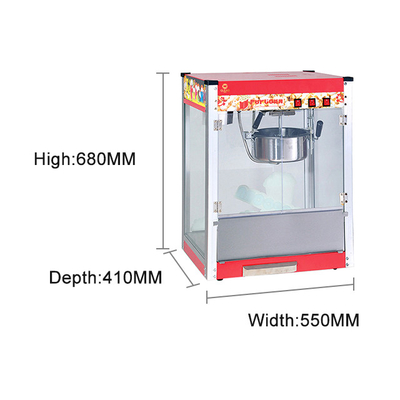 বাণিজ্যিক পপকর্ন মেশিন 1.5KW শক্তি বাণিজ্যিক রান্নাঘর রান্না সরঞ্জাম জন্য
