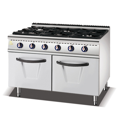 গ্যাস ভালভ এলপিজি 43.8KW এনজি 50.3KW বাণিজ্যিক রান্নার রেঞ্জ মেশিন