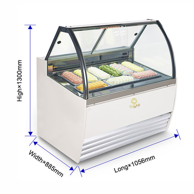 1050W ইতালীয় শিল্প রেফ্রিজারেশন সরঞ্জাম 18pcs মার্বেল বেস শোকেস -16 থেকে -18°C