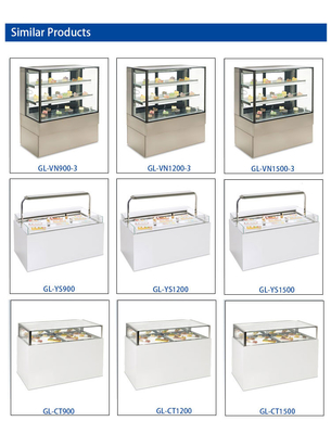 1050W ইতালীয় শিল্প রেফ্রিজারেশন সরঞ্জাম 18pcs মার্বেল বেস শোকেস -16 থেকে -18°C