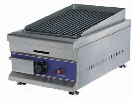 রূপা এবং সাদা ডিজিটাল কন্ট্রোল প্যানেল সহ 220V-240V আয়রন লাভা রক গ্রিল