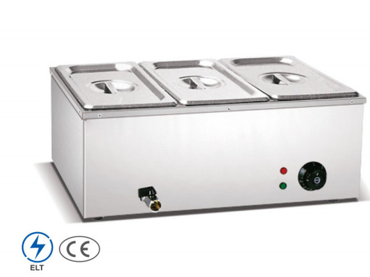 বাণিজ্যিক স্টেইনলেস স্টীল সুপ গরম করার জন্য Bain Marie 0-100°C 220-240V বৈদ্যুতিক জ্বালানী