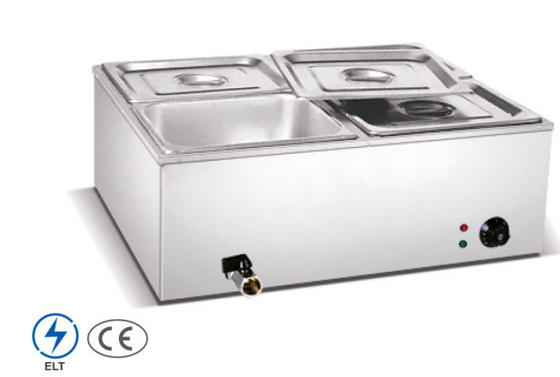 বাণিজ্যিক স্টেইনলেস স্টীল সুপ গরম করার জন্য Bain Marie 0-100°C 220-240V বৈদ্যুতিক জ্বালানী