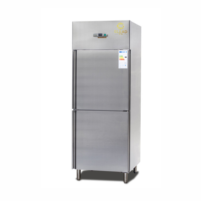 এয়ার কুলিং 600L 2 অর্ধ দরজা উল্লম্ব chiller বাণিজ্যিক রেফ্রিজারেশন কনডেনসিং ইউনিট -14 থেকে -18C