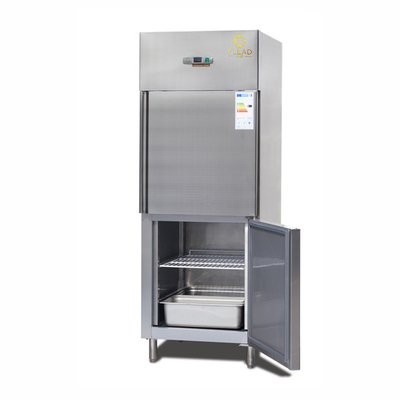 এয়ার কুলিং 600L 2 অর্ধ দরজা উল্লম্ব chiller বাণিজ্যিক রেফ্রিজারেশন কনডেনসিং ইউনিট -14 থেকে -18C