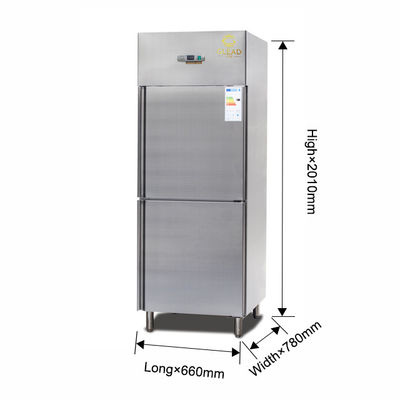 এয়ার কুলিং 600L 2 অর্ধ দরজা উল্লম্ব chiller বাণিজ্যিক রেফ্রিজারেশন কনডেনসিং ইউনিট -14 থেকে -18C