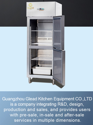 এয়ার কুলিং 600L 2 অর্ধ দরজা উল্লম্ব chiller বাণিজ্যিক রেফ্রিজারেশন কনডেনসিং ইউনিট -14 থেকে -18C