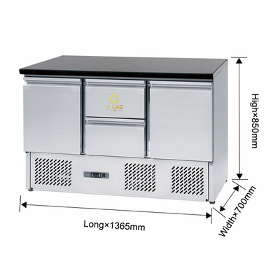 220-240V 2N ~ 50HZ Ss304 3 দরজা সহ শিল্প কাজের টেবিল চিলার