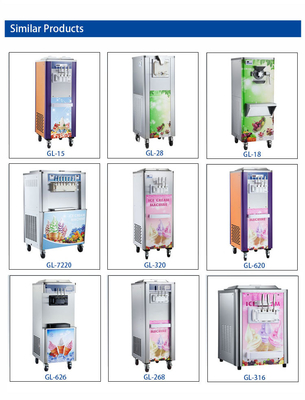 হপার 2x10L RATEDOUTPUT 2.6kW R22/R404A রেফ্রিজারেন্ট সহ নরম সার্ভ আইসক্রিম মেকার