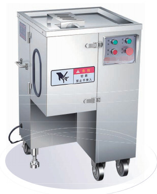 ইলেকট্রিক 0.75KW স্টেইনলেস স্টীল মাংস প্রক্রিয়াকরণ মেশিন অপসারণযোগ্য ছুরি সেট 3.5-5 মিমি কাটা মাংস কাটার