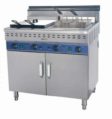 স্টেইনলেস স্টীল ইলেকট্রিক ফ্রাইয়ার 220-240V ভোল্টেজ সঙ্গে 0.C ~ 300C এ খাদ্য ফ্রাই জন্য