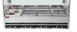 স্টেইনলেস স্টীল ক্যান্টো কুকার 9KW 220V 50-60HZ ফুটন্ত ফাংশন চার / ছয় / আট বাক্স