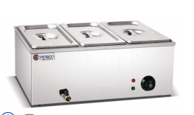 220-240V / 50-60HZ ভোল্টেজ বাণিজ্যিক রান্না সরঞ্জাম 2 ট্যাংক বৈদ্যুতিক Bain Marie সঙ্গে