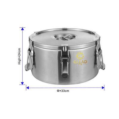 GLEAD Commercial Foldable Handle Insulated Barrel 304 Stainless Steel Thermal Soup Bucket Catering Thermos Container